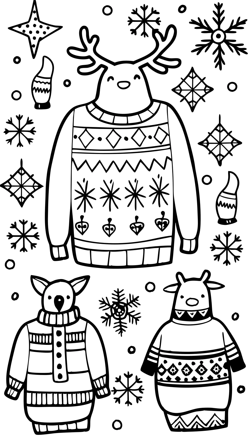 ugly sweater coloring page